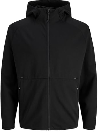 JACK & JONES Jjebase Sweat Zip Hood Noos, svart, M
