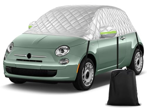 Universellt anti-hagel halvbilskydd för hatchback 300 x 150 x 49 cm, förtjockat halvgarage med mjuk botten anpassad vattentät ersättning för Fiat 500/Abarth 595
