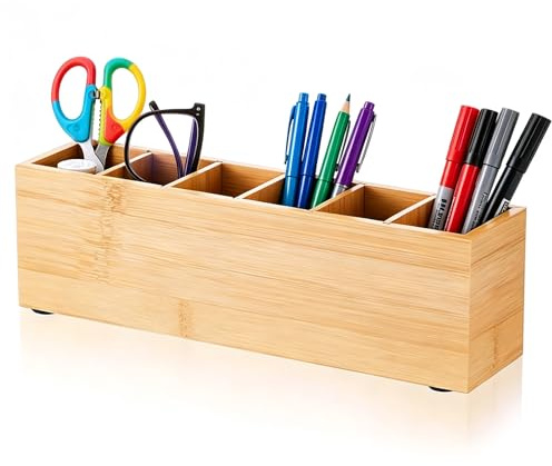 EUBSWA Portalápices de madera, caja de lápices de madera, organizador de lápices de colores, soporte para lápices de colores Montessori, soporte para lápices de mesa para niños, organizador para