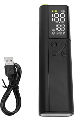 Baxnore Bomba de balón eléctrica Multifuncional con Pantalla LED de 3-18 PSI, Bomba de Aire para balón de fútbol con indicador de presión preciso, inflado rápido, batería de Larga