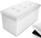 Nyxi Foldable Ottoman Storage Box, 76x38x38cm, 80L Capacity, Faux Leather, Multi-Purpose Seat, Foot Stool, Storage Organizer with Lid for Kids Toys, Bedroom, Hallway, Living Room White