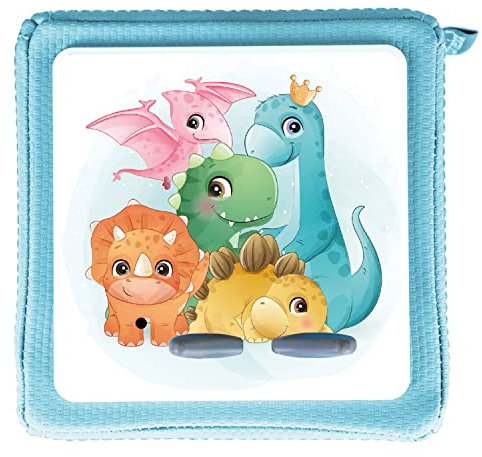 MeinBaby123® Schutzfolie kompatibel mit Toniebox | Schutzcover selbstklebend | Premium Qualität | Aufkleber passgenau I Folie Sticker I Toniebox Zubehör (Dinosaurier süße Freunde)