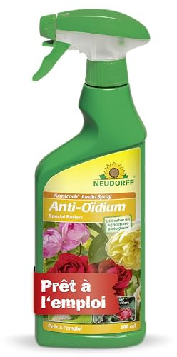Neudorff Anti-oïdium Spécial rosiers – Spray prêt à l'emploi pour lutter contre l'oïdium, spécialement sur les rosiers, 500 ml