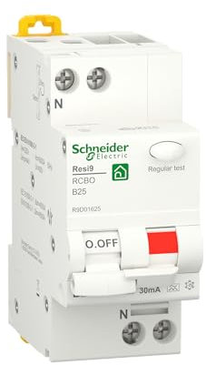 Schneider Electric FI/Leitungsschutzschalter Resi9, 1-polig+N, 25A, B-Charakteristik, 30mA, Typ A, 6kA, Artikelnummer R9D01625