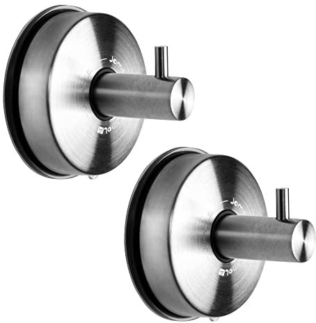 JOMOLA Suction Hooks for Bathroom Shower Hook Suction Stainless Steel Towel Hook Suction Tea Towel Holder Kitchen Vacuum Wall Bathroom Sucker Hooks for Shower Glass Hook Hanger for Window