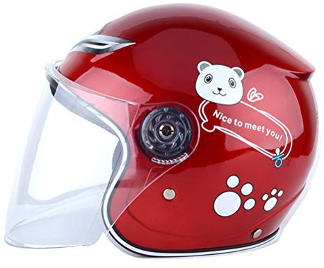 Ghzste Kinder Fahrradhelm, Jungen Mädchen Warmer Winddichter Motorradhelm, Skateboardhelme Fahrrad Laufrad Scooter Mädchen Jungen Kinder für Kopfumfang 51–56 cm (Rot)