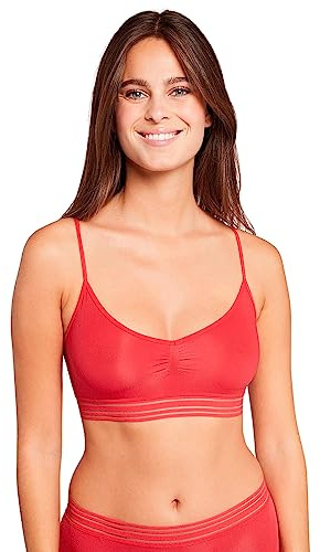 Billet Doux, Soutien Gorge Brassière sans Armature, pour Femmes, Modèle Zen Light 56SAF80, Rouge Ecarlate, 34-36