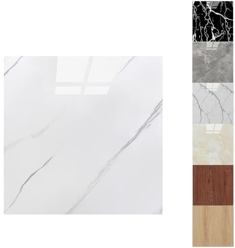 OUGPIU PVC-golvbeläggning självhäftande kakel 22 st 30 x 30 cm (2 m²), självhäftande vinylplattor betongeffekt, halkfri vattentät oljeresistent skärbar golvdekal för sovrum, kök