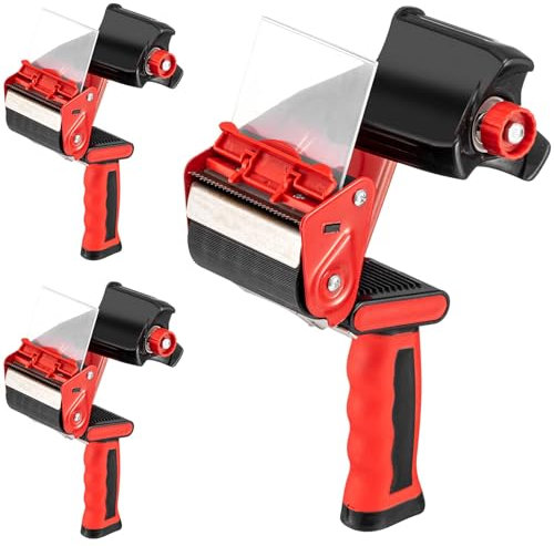Hicarer 3 Pcs 3 Inch Packing Tape Dispenser Gun Non Slip Silicone Handle