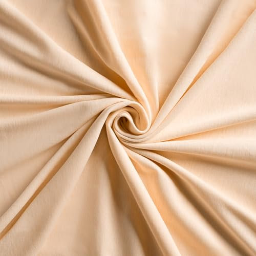 VelvetHome Topper Spannbettlaken 200x220 cm 100% gekämmte Baumwolle Markenqualität Oeko-TEX 100 Bettlaken Spannbetttuch Jersey 200x220 Creme