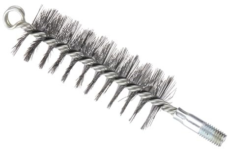 PATIKIL 50mm Dia Bore Brush, Stainless Steel Twisted Wire Cleaning Brush Round Cylinder Pipe Cleaner with 12mm Spiral Shank for Tubes, Ports, Bearings, Drill Driver, Silver Tone