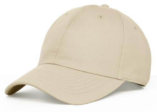 Artexia - Cappellino con Visiera 100% Cotone - Unisex - Cappellino Uomo con Visiera - Corona Morbida e Flessibile - Cappello Donna Estivo (IT, Testo, Taglia Unica, Beige)