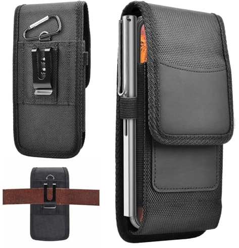 Cell Phone Belt Holster,Phone Nylon Holster Case,Mobile Phone Pouch with Belt Loop,Heavy Duty Phone Cover with Belt Clip for 5.8-6.8 inch smartphones