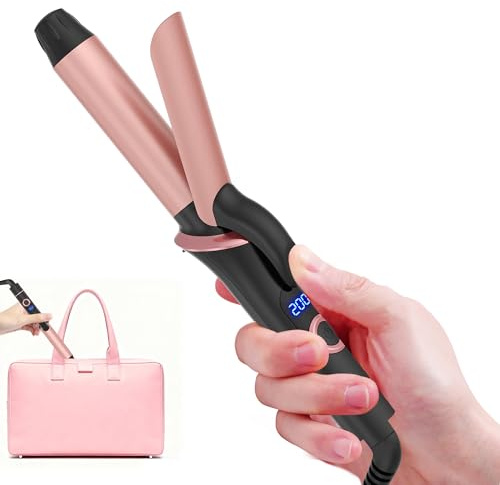 25mm Rizador Pelo Ondas, Plancha Rizador de Pelo 120-200°C, Mini Plancha Rizadora de CeráMica, Tenacillas para Rizar el Pelo, Rizadores para Cabello Corto y Largo, Doble Voltaje (Negra)