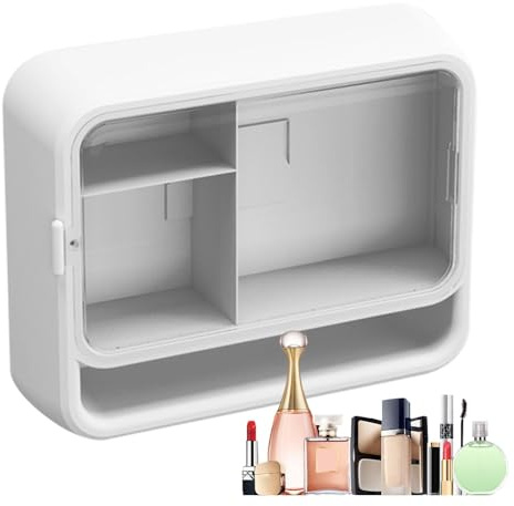 Organizador de baño, dispensador para bastoncillos de algodón – Dispensador Qtip antipolvo para contenedor de bastoncillos de algodón – Contenedores de almacenamiento de pared, contenedor para