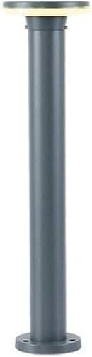 Lampada a colonna Compatible with esterni a LED rotonda moderna in acrilico europeo, lampione in alluminio IP54, lampada a colonna decorativa Compatible with prato da giardino, Retrò