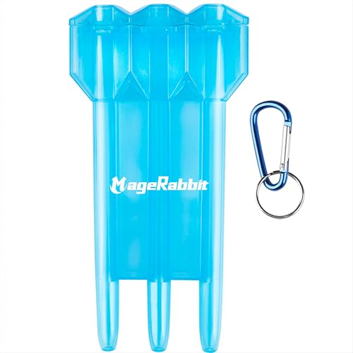 MageRabbit Étui à Fléchettes Portable avec Serrure à Clé, Peut Contenir 3 Fléchettes, Accessoires Inclus (Bleu)