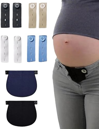 Fonyiunce 10 st byxförlängare, justerbara moderskapsbälte förlängare, elastiska midjeförlängningar, midjeförlängare för kvinnor, för jeans, kjolar och moderskapsbyxor