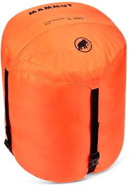 Mammut Compression Bag - Water-Repellent Sleeping Bag Stuff Sack for Hiking & Travel, Vibrant Orange, Large