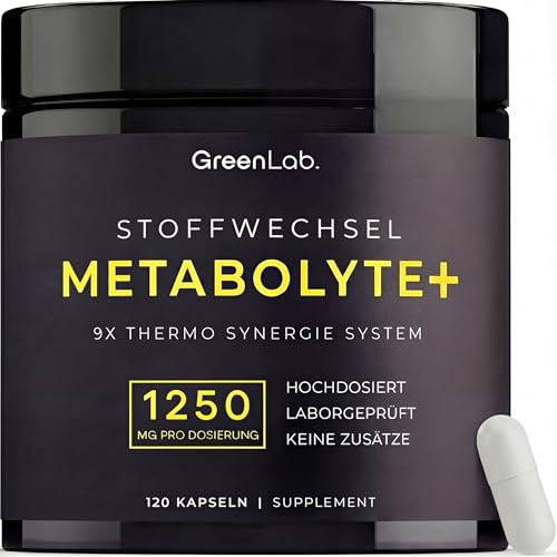 Metabolyte+ Fettverbrenner – Schnell Abnehmen mit 8X Thermo Synergie System | Hochdosierter Fatburner für Stoffwechsel & Energie | 120 Kapseln