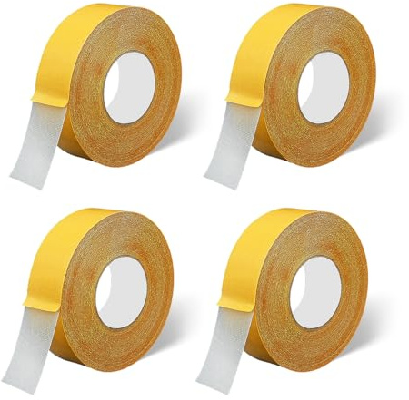 NYOSLB 4 Roll Double Sided Fabric Tape 10m, Double Sided Tape Heavy Duty High Stickiness Multifunctional Clear for Fixing Carpet Rug Cushion Poster DIY Crafts