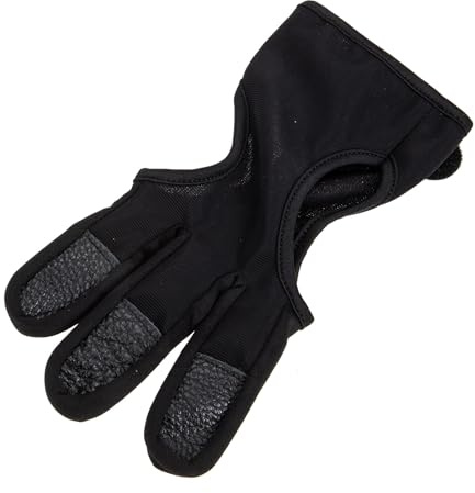 Guante de Tiro Ajustable Tamaño L, Protector Profesional de Dedos de Cuero y Poliuretano, Resistente al Desgaste, Ligero y Portátil para Práctica de Tiro al Aire Libre