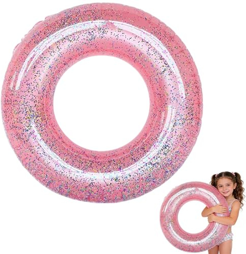 Sequins Swimming Ring Inflatable Rubber Rings for Kids Adults,70/90cm Inflatable Pool Ring Floaties Swim Rings Water Float Inflatables Pool Floats for Boys Girls Men Women Beach Summer Water Party
