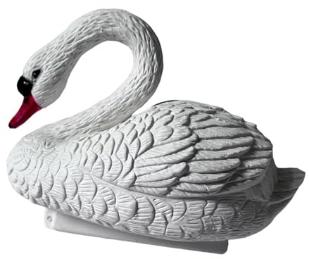 Perfeclan Figura Cisne Flotante Decoración Jardín Estanque Estatua Ornamental Material Impermeable Simulación Realista Adecuada para Estanques Piscinas