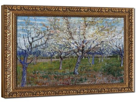 WCYB Den rosa fruktträdgården med blommande aprikosträd av Vincent Van Gogh tryck affischer canvas deco målningar väggkonst för kontor vardagsrum hangab