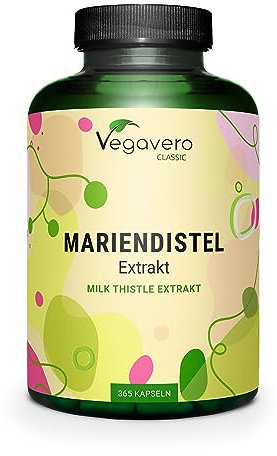 Cardo Mariano FEGATO | 1.000 mg (Estratto 35:1) | con 80% di Silimarina e 30% di Silibinina | Disintossicante | Altamente dosato | 365 capsule | Senza Additivi | Vegan | Vegavero®