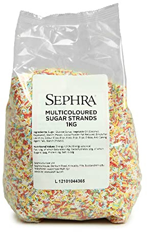 Sephra Multicoloured Sugar Strands (Rainbow Sprinkles) 1kg