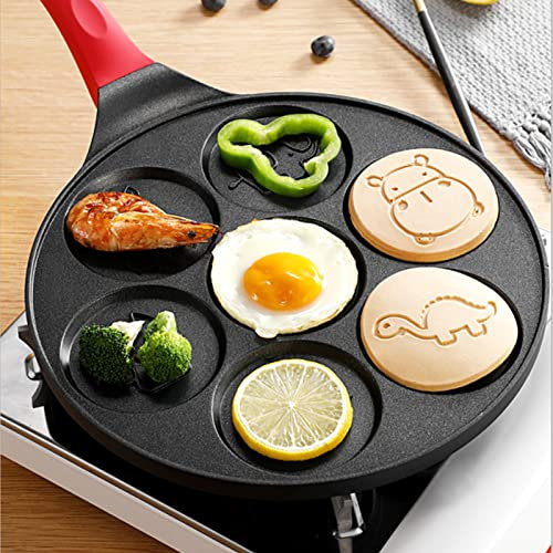 Kavolet Padella Pancake, Teglia per Pancake, Stampi per Pancake per Bambini, Crepiera Padella, Padella Antiaderente per Pancake con 7 Forme di Animali