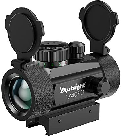 Paike 1X40 Rotpunktvisier Rot Grüner Punkt beleuchtet, 11mm / 20mm Schiene, Schutzabdeckungen Zielfernrohr