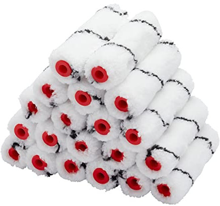 ProDec Advance Big Box 20 Pack 4 inch Medium Pile Microfibre Mini Paint Rollers for a Smooth Finish Painting with Emulsion Paints and Woodstains on Interior Walls, Ceilings and Wood, 4