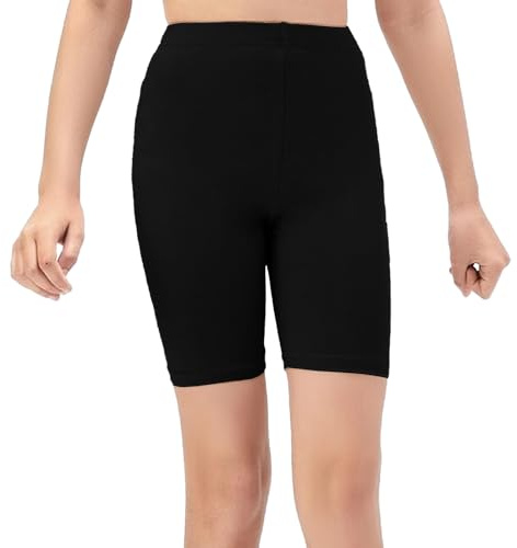 NetSetUK Girls Kids Cycling Shorts Plain Strechy Sports Dance School P.E Gym Summer Girls' Shorts Pants for Activewear Black