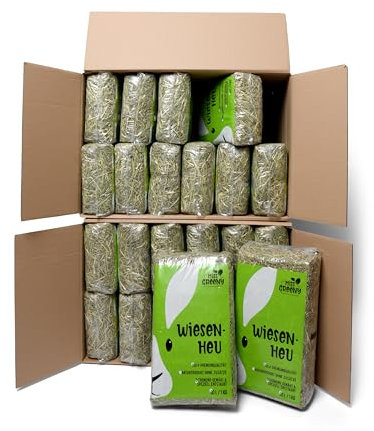 Miss Greeny - 24kg Hochwertiges Bergwiesenheu aus Deutschen Grünlandregionen - Verpackt in 1kg Beuteln