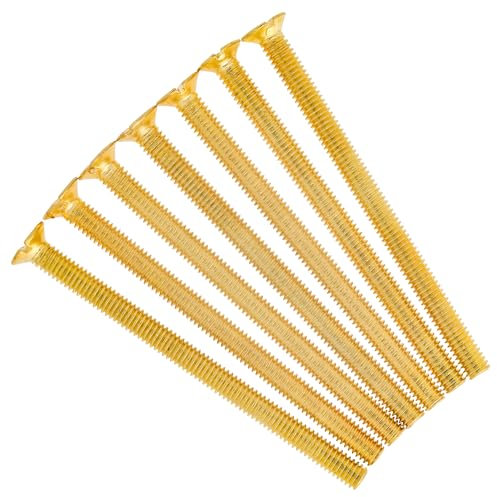 Evoges M3.5 x 50mm Long Flat Head Electrical Machine Screws for Flat Plate Sockets Switches Plugs, Steel, Countersunk, Slotted, Brass, Pack of 20