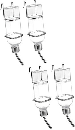 minkissy 4 Stück Kaninchentrinker Kleine Haustierwasserflasche Kaninchenwasserflasche Ohne Tropfen Kiste Wasserspender Chinchilla-Futter Guniea- Nach Hause Suite Plastik Wasserdicht