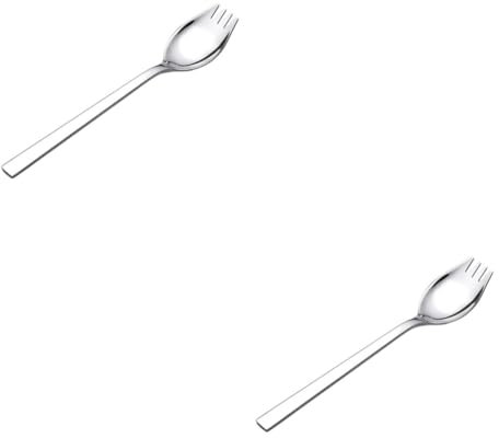 Cabilock 2 Stück Salatlöffel Salatlöffel Edelstahllöffel Sahnelöffel Langer Griff Löffel