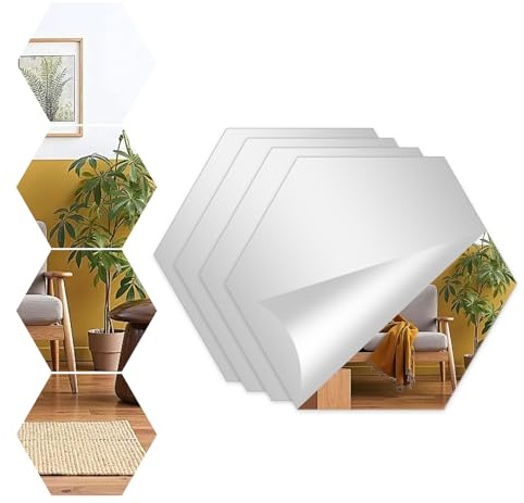 Alened Mirror Tiles Self Adhesive Mirror Stickers 20x20cm/10pcs