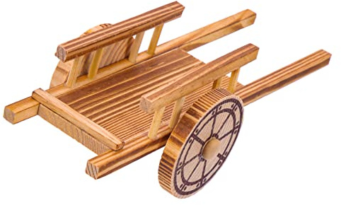 YARNOW Miniatur Handwagen Modell Aus Holz Kleiner Allzweckwagen Mit Realistischer Gestaltung Dekorativer Mini Bauernhofwagen Geschenk Und Landschaftsdekoration Für Junge Mädchen Und Samml
