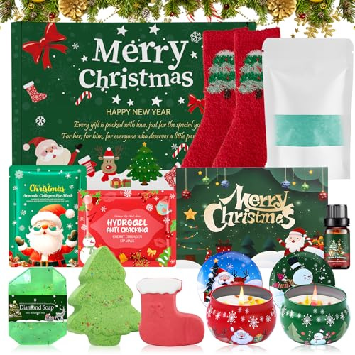 11 st presentset för kvinnor, jul, presentset för kvinnor, present till kvinnor, jul med födelsedagspresent för kvinnor, kvinnor gåvor, badbomber, badsalt, jultvål, ögonläppmasker