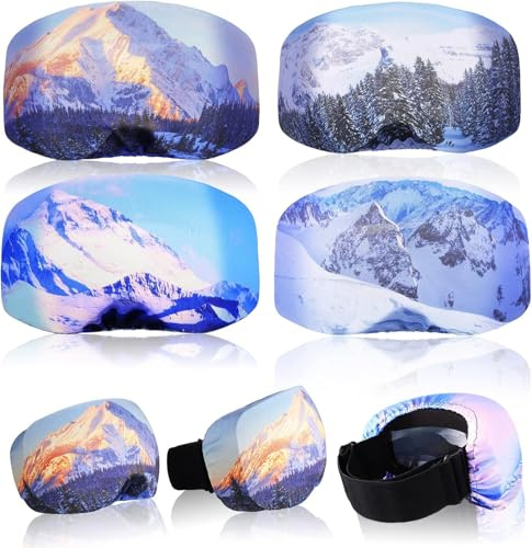 4 Piezas Funda Protectora para Gafas de Esquí, Protege Contra Arañazos, Funda para Gafas de Esquí Portabilidad para Hombres Mujeres, Protector Gafas Esqui para Viajes Après-Ski Protección de Lentes