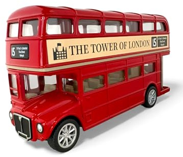 Easy Toys Modellauto kompatibel mit Londoner Bus – Maßstab Spielzeugbus – Modellauto British Vintage Bus (Rot)