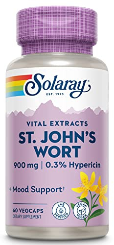 SOLARAY St. Johns Wort Aerial Extract 450mg Two Daily | Mood & Brain Health Support | 0.3% Hypericin | 60ct, 30 Serv.