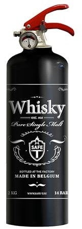 SAFE‑T Extincteur Compact Décoratif – Protection Multi‑Usage Voiture & Maison, Bureau - Efficacité Feux ABC - Objet Déco Original Pour Bar, Cuisine, Salon, Idée Cadeau Sécuritaire – Conforme Normes CE