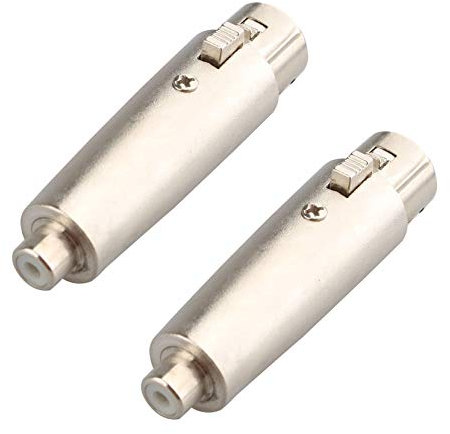 Jopto Lot de 2 Adaptateurs XLR Femelle à 3 Broches vers RCA Femelle pour Microphone Audio Connecteur XLR vers Convertisseur de Genre XLR 3 vers RCA Phono Mono Prise Bidirectionnelle