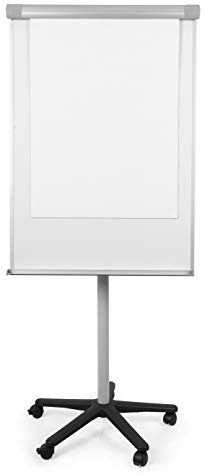 Bi-Office BoardsPlus mobil flipchart, Magnetisk, stjärnfot med 5 ställbara rullar, tavla 70 x 100 cm med aluminiumram, svart, total höjd 180 cm Schwarzer Fußsockel