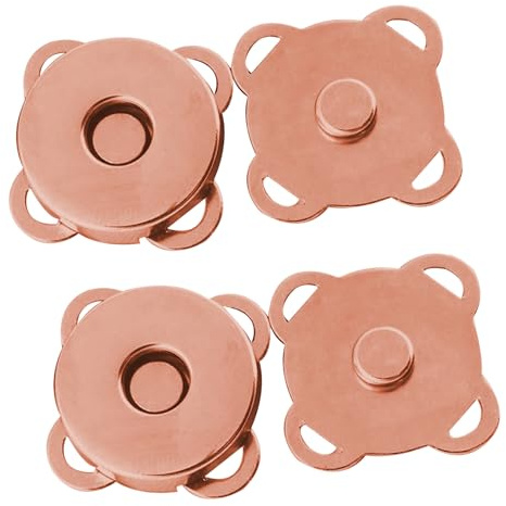 Trimming Shop Sew On Magnetic Press Stud Clasps, 18mm, 10pcs, Rose Gold | Lightweight 2-Part Snap Fasteners for Leather Craft, Sewing, Bags, Accessories, Clothing Repair, Crafts & DIY Projects