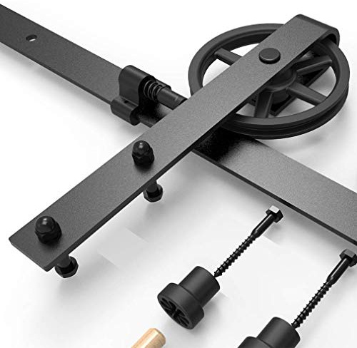 CCJH 167cm/6.56ft Kit di accessori per porte scorrevoli, set di ferramenta per porte scorrevoli, rullo a ruota grande per una singola porta